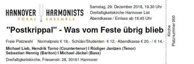 Konzertkarte 29.12.2018